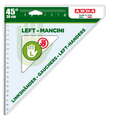 ARDA UNI SQUADRA IN POLISTIRENE PER MANCINI 45° 30 CM